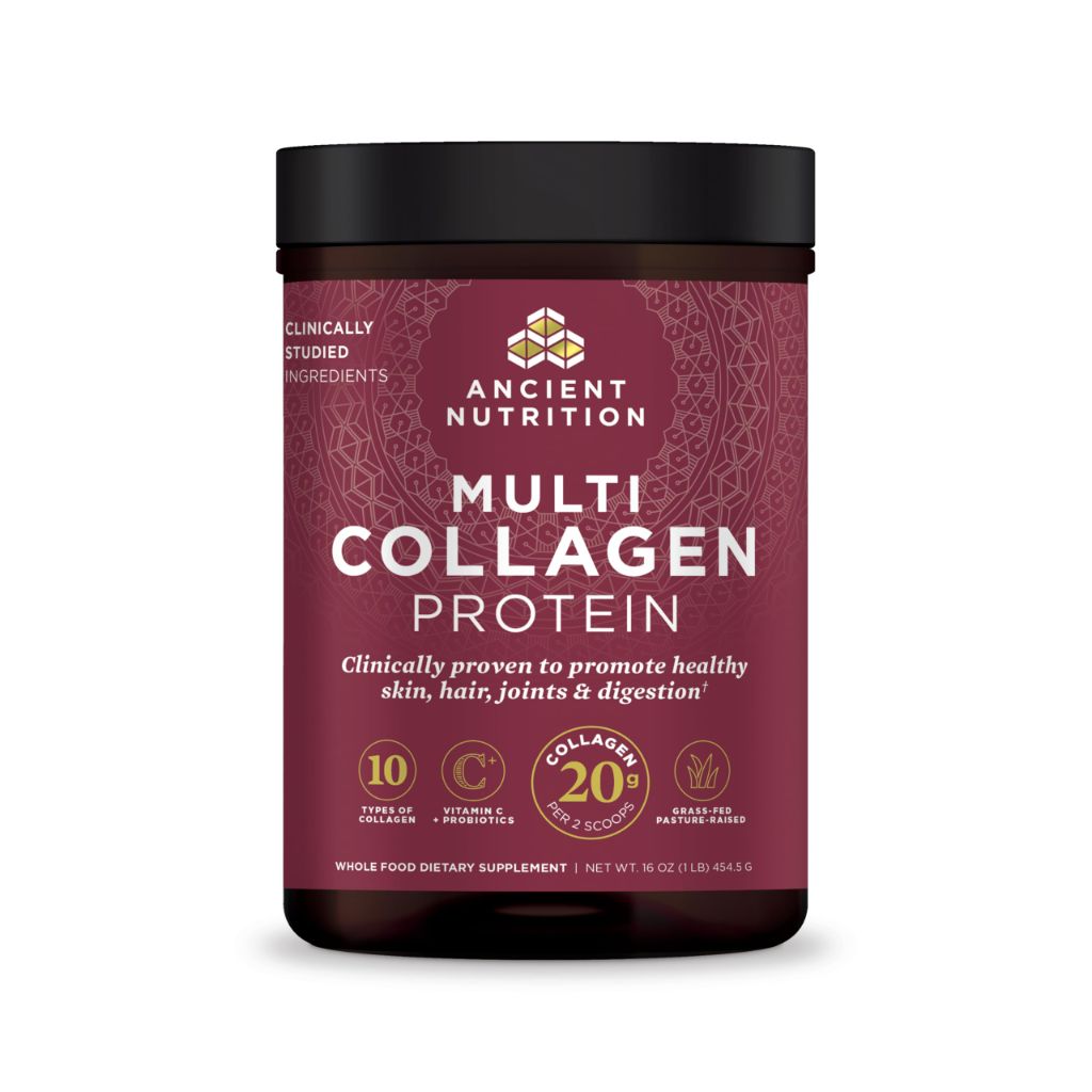 Ancient Nutrition Collagen Powder Protein with Probiotics, Unflavored Multi Collagen Protein with Vitamin C, 45 Servings, 16oz