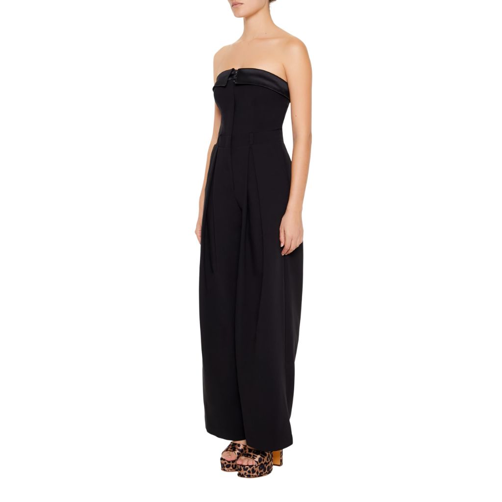 Forever 21 Women's Strapless Wide-Leg Jumpsuit, Black, Medium