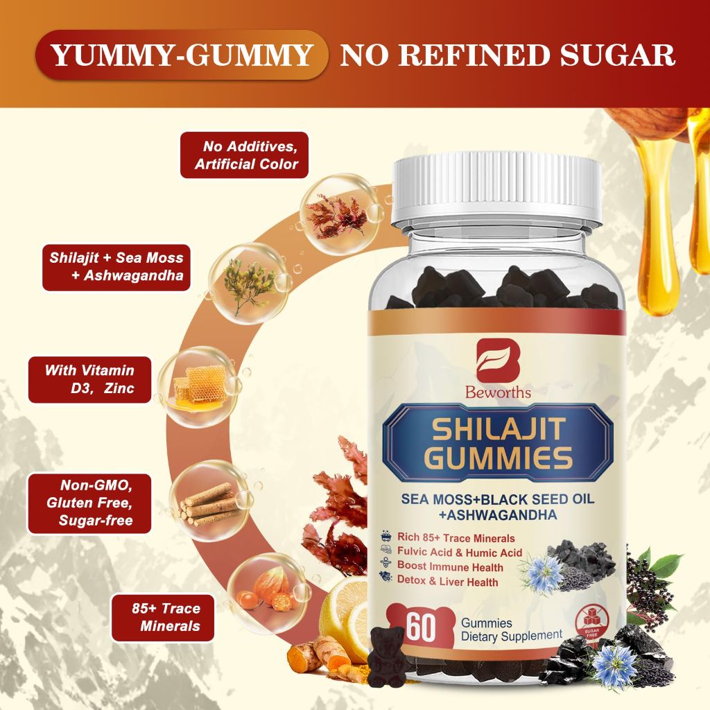 2Pack Shilajit Resin Gummies, 10000mg - 60 gummies