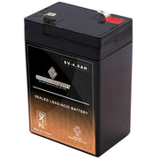 CB CHROMEBATTERY 6V 4.5Ah SLA Battery – F1 Spade Terminal – Sealed Lead Acid Backup Battery