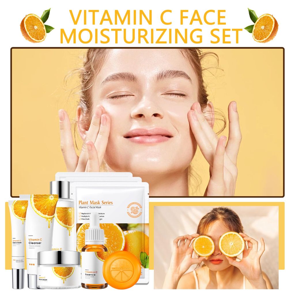 Sadoer Vitamin C Hydrating Facial Kit Skincare Gift Set - 9pcs