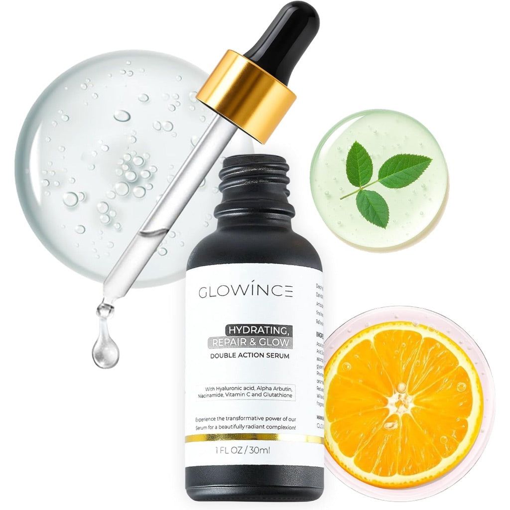 Hydrating Repair & Glow Face Serum with 10% Niacinamide + 5% Vitamin C (MAP), 1.5% HA & Glutathione – Brightening & Dark Spot Corrector – targets hyperpigmentation – Antioxidant-Rich – 30ml