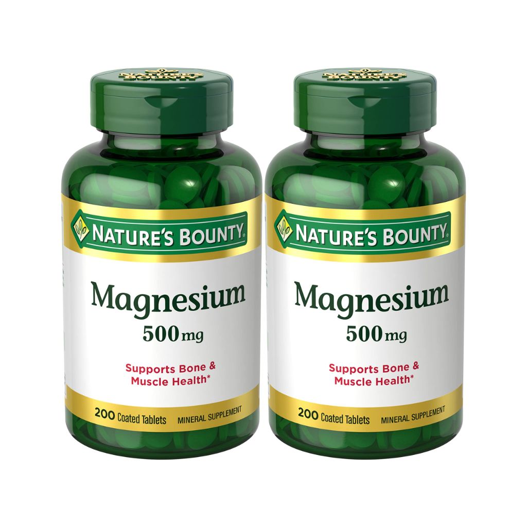 Nature's Bounty Magnesium Supplements 500mg Tablets - 200ct (2pk)
