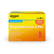 Amazon Basic Care Daytime Cold & Flu Liquid Caps, Orange, 48 Count (Pack of 1)