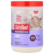 SlimFast Advanced Nutrition High Protein Meal Replacement Smoothie Mix, Vanilla Cream, 12 Servings