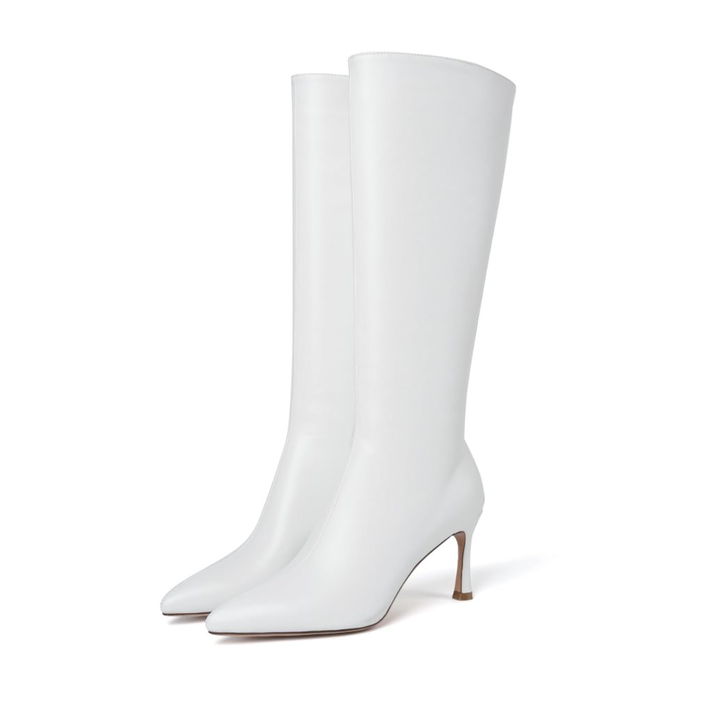 SZ 9.5 Olomisa Knee High Boots | Pointed Toe Stiletto Heel With Side Zipper