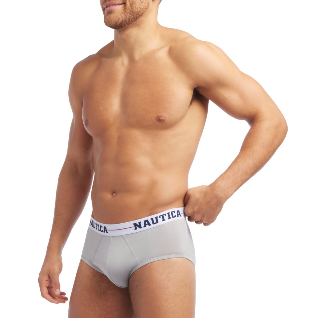 Nautica Men's Limited Edition Micro Stretch Briefs - Blue/Gray/White, Size M