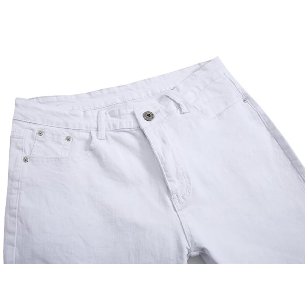 BADONA Boys' Skinny Fit Stretch Elastic Straight Leg Fashion Jeans - Size 8 (White)