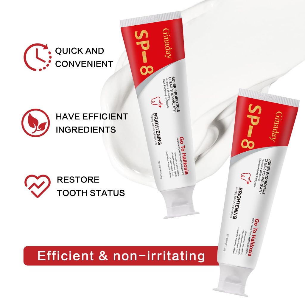 Shiren Zhuangshu 2 Pcs SP-8 Probiotic Toothpaste, Deep Cleaning Care Fresh Breath with Probiotic Oral Microbiot.