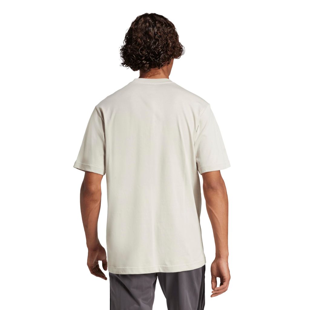 adidas Men's Essentials Big Logo T-Shirt - Wonder Alumina/White, Size Medium Tall