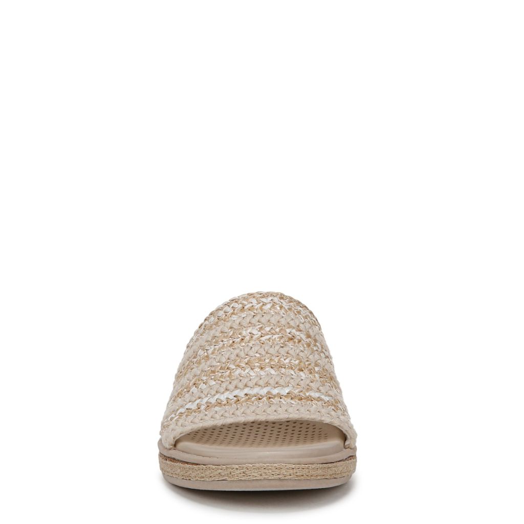 BZees Womens Breezy Slide Sandal White Raffia 8.5 W