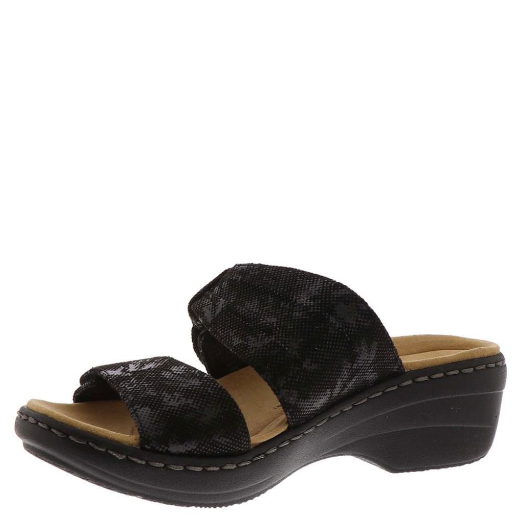 Clarks Womens Merliah Charm Heeled Sandal, Black, 11 Narrow