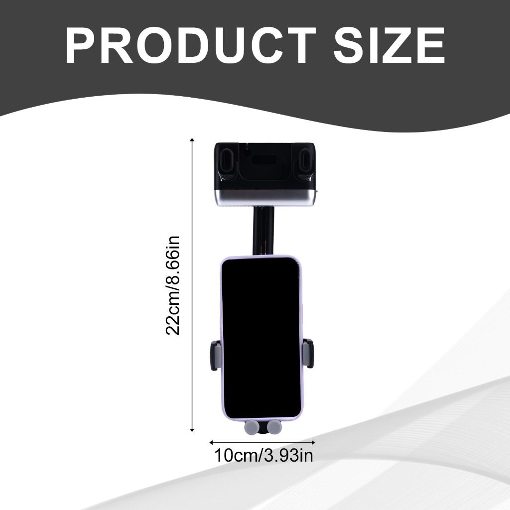 Rear View Mirror Car Phone Holder (Black)