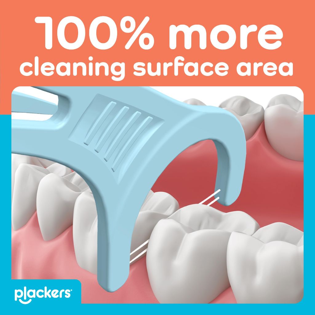 Plackers® Twin Line® Floss Picks with Tuffloss® Intense Mint, 75 Count
