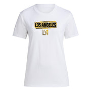 Adidas Women's Los Angeles FC Local Pop Short Sleeve T-shirt, White, Medium Tall
