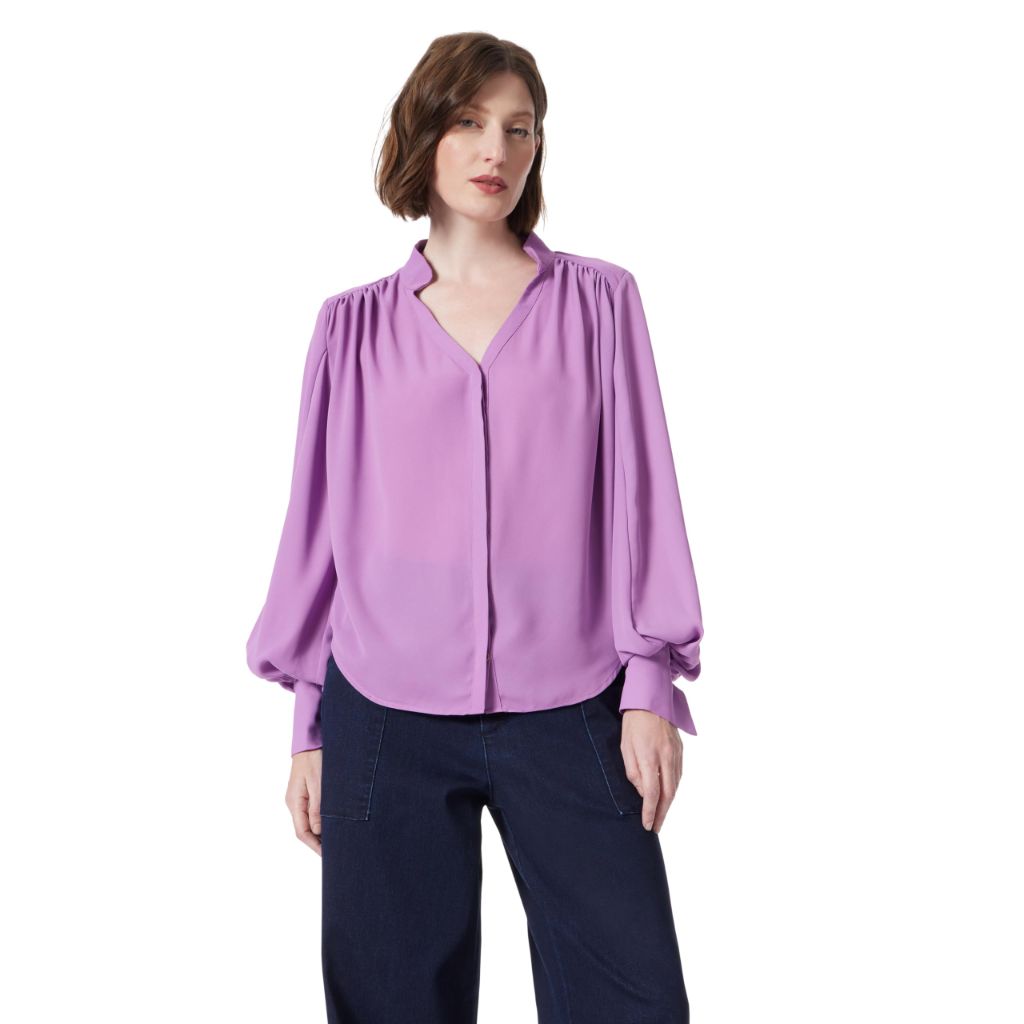 DO by Dee Ocleppo Women's Jane Long Sleeve Button Front Blouse Standard, XS
