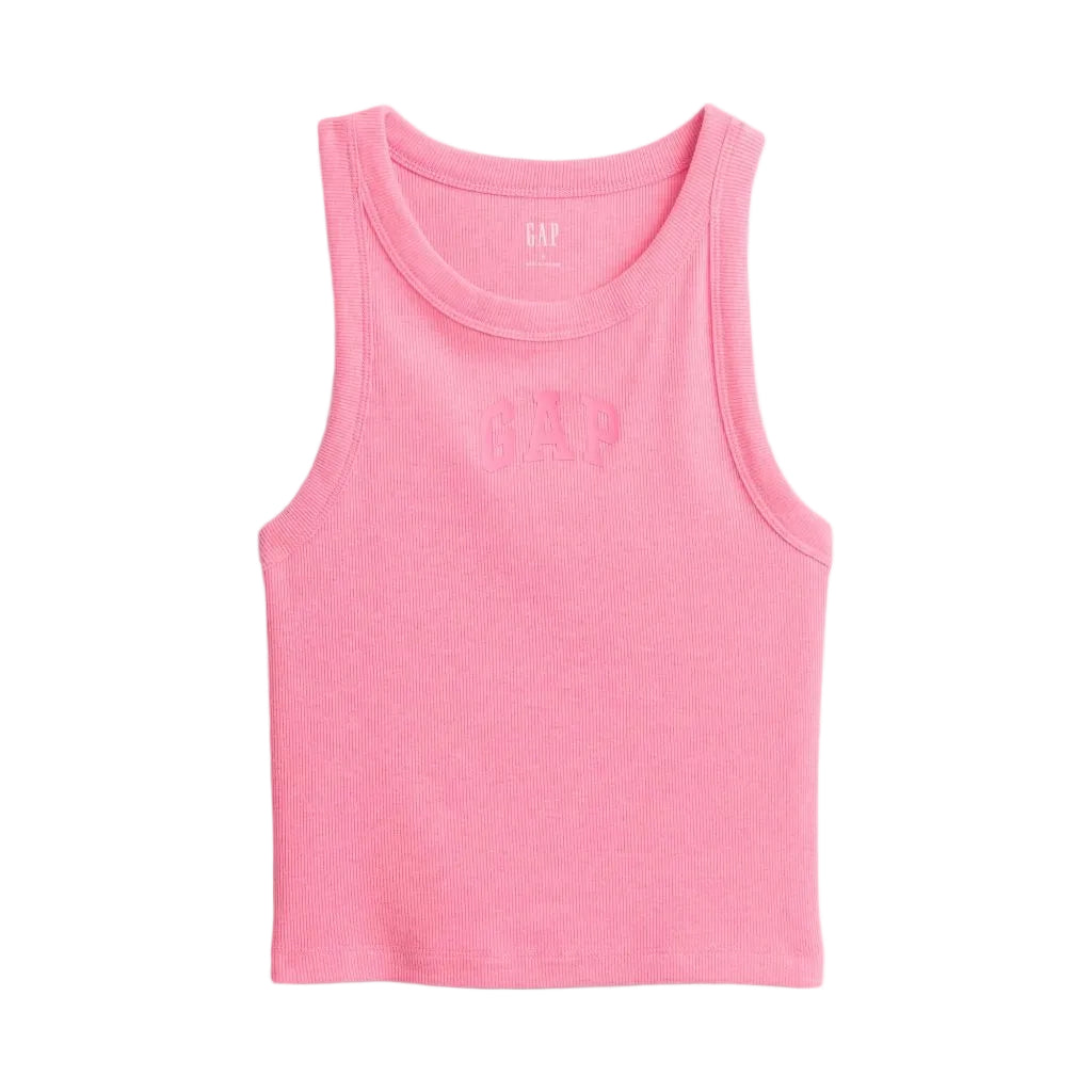 GAP Womens Ribbed Crop Tank Neon Pink Rose M
