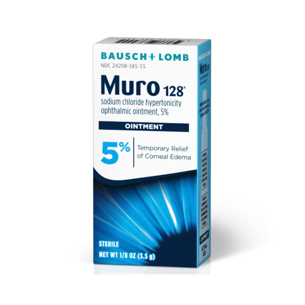 Muro 128 Ointment, Temporary Relief of Corneal Edema, 5% Ointment - 1/8oz