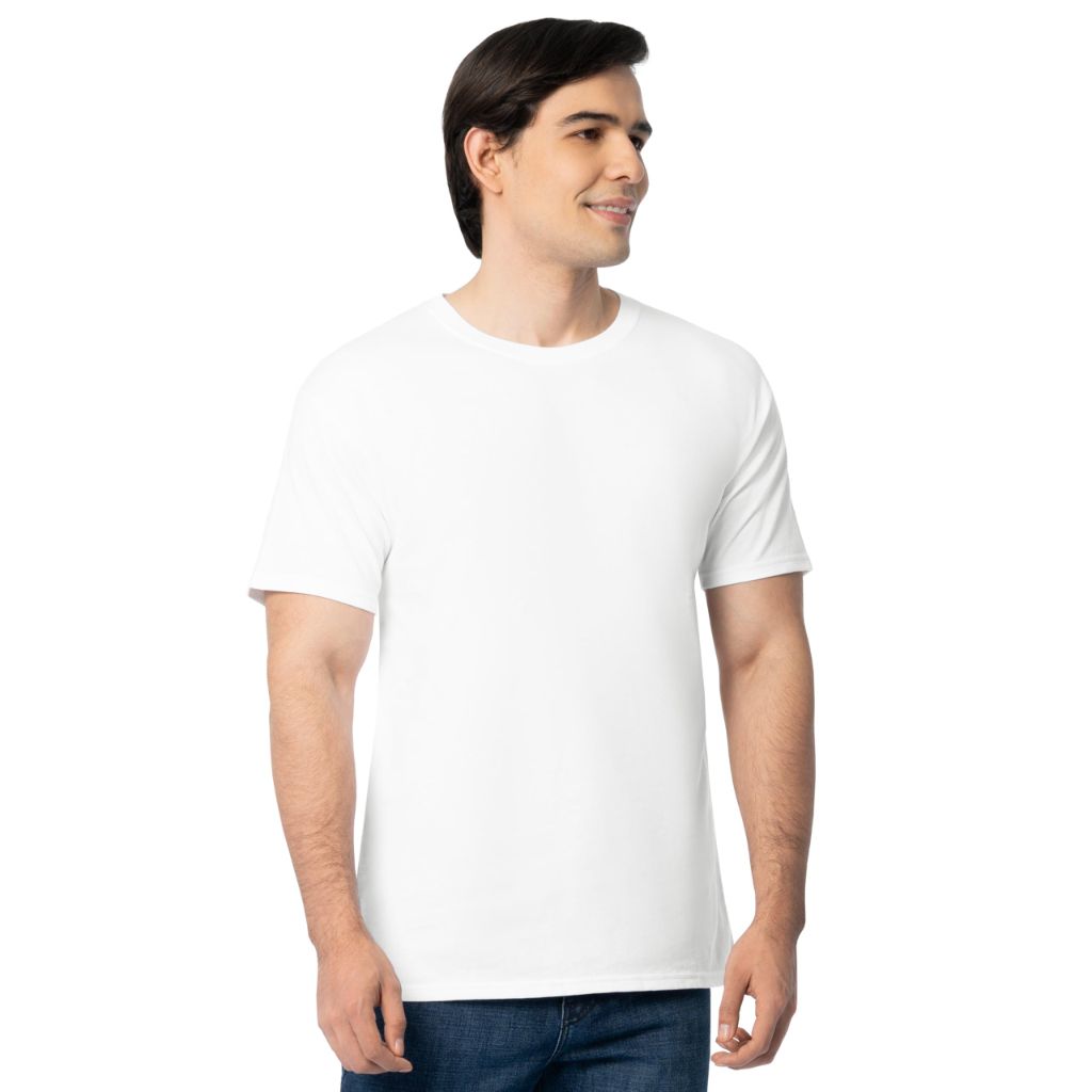 Fruit of the Loom Men's Eversoft Breathable Cotton Crew Neck T-Shirt Tee - 2 Pack in White (2P3930F) | Size Large