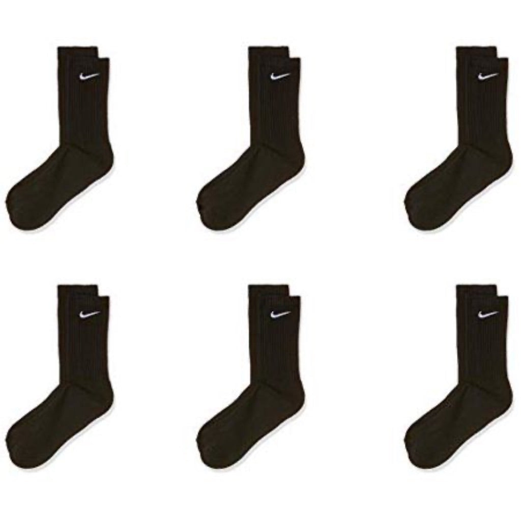 Nike Unisex Adult Everyday Cushioned Crew Socks (6 Pair) - Black, Medium
