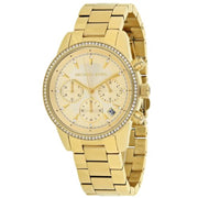 Michael Kors Women's Chronograph Ritz Stainless Steel Bracelet Watch 37mm MK6356 - Gold/Gold