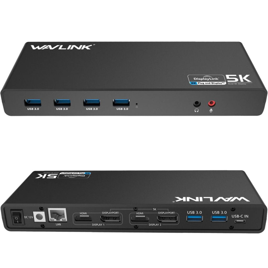 WAVLINK Laptop Docking Station Stand USB-C Ultra 5K for Dual Monitors (WL-UG69DK1)