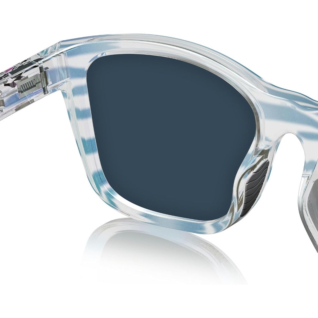 Fin-Nor Tilloo Sunglasses - Iridescent Pearl Stripe Frame/Gray Glass Lens