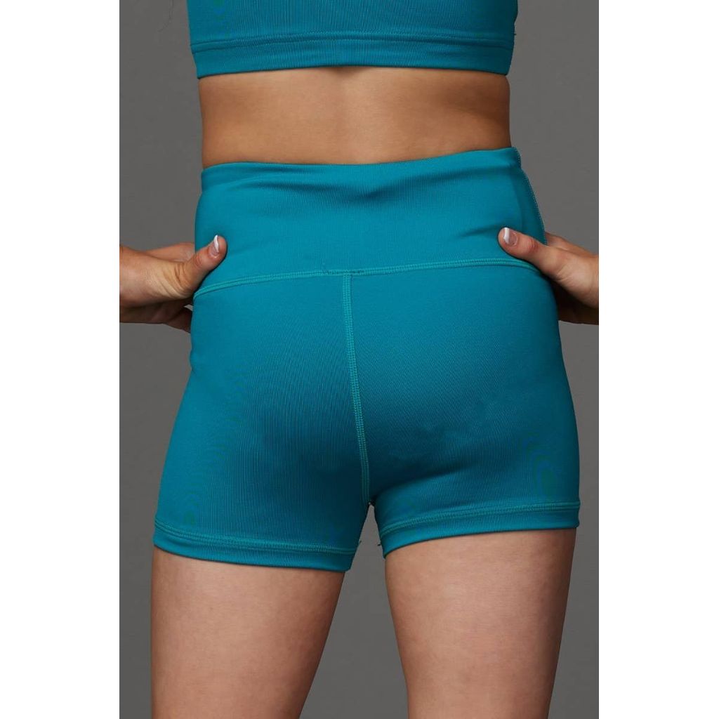 Rebel Athletic Women's Legendary Compression Short in Teal, XXL
