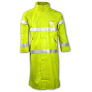 Tingley Flame Resistant Rain Coat  PVC  Class 3 R  Green/Yellow  S C53122