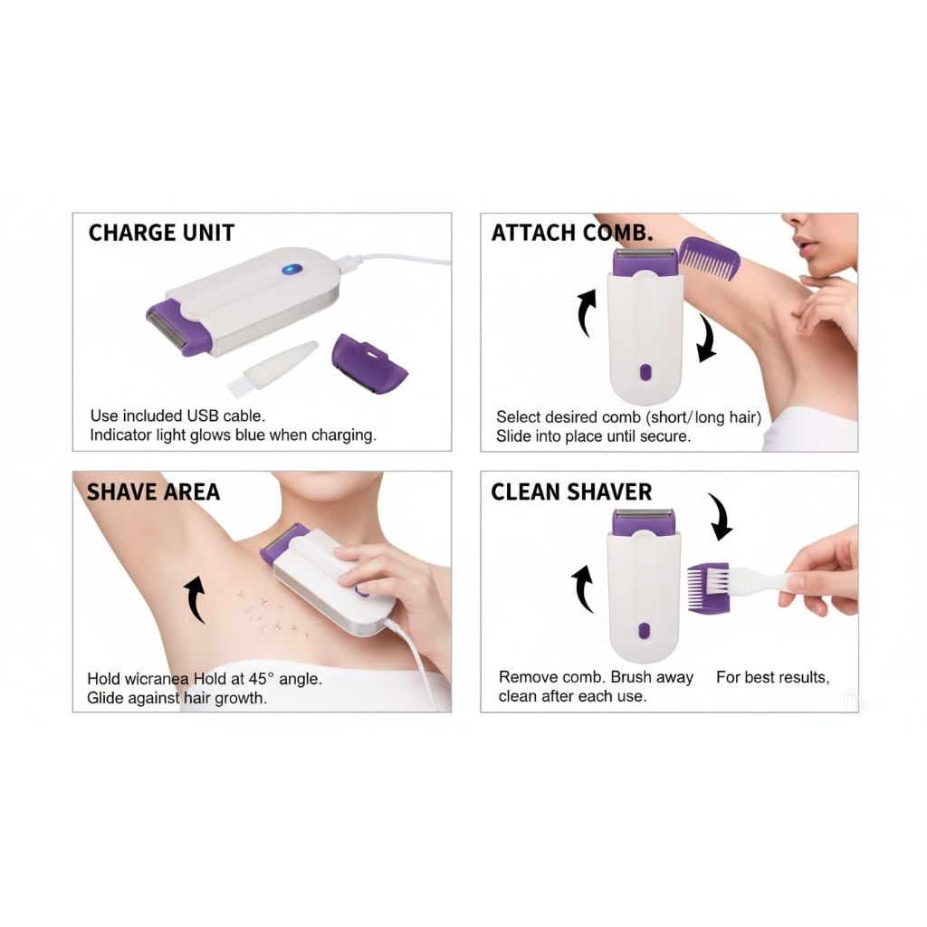 Women Laser Rechargeable Epilator Remover, Instant Pain Free Razor Sensor