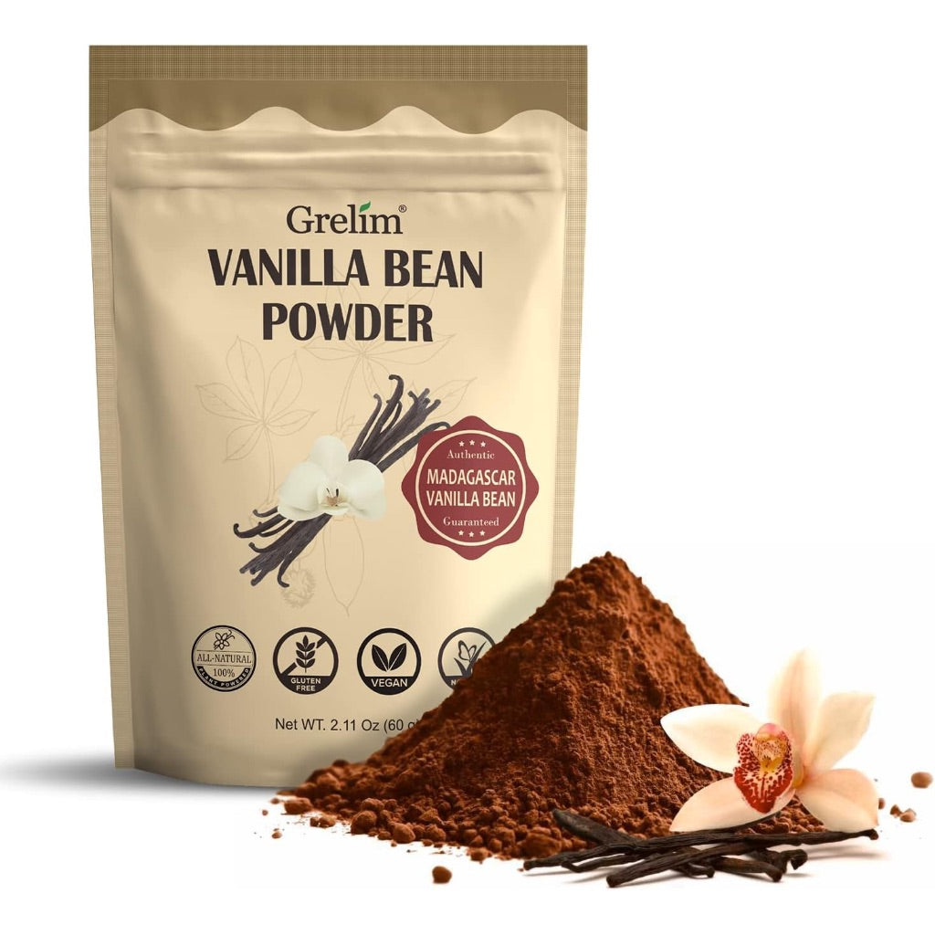 Grelim Vanilla Bean Powder, 100% Pure Ground Madagascar Vanilla - 2.11 oz