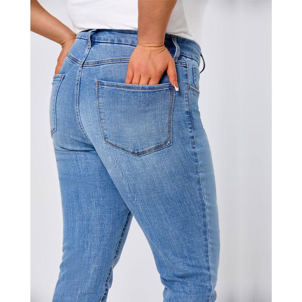 POTADY Womens Plus Size Ripped Skinny Jeans Stretchy High Waisted Ankle Jean, Indigo, 20