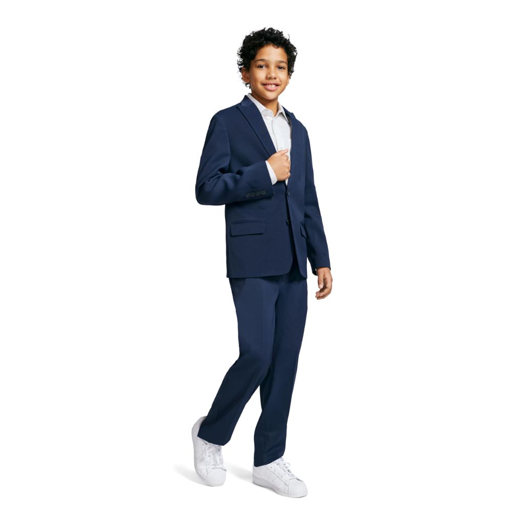Calvin Klein Boys 2-Piece Formal Suit Set, Bright Blue Stretch, 8