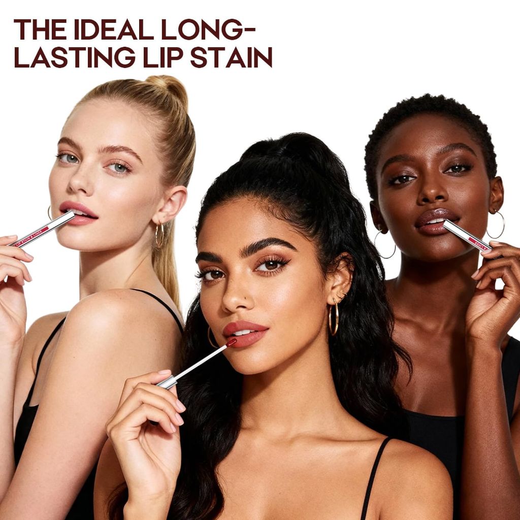 JUNECODE 3Pcs Lip Stain Peel Off Set, Highly Pigmented Color Lip Makeup(#01+02+03)