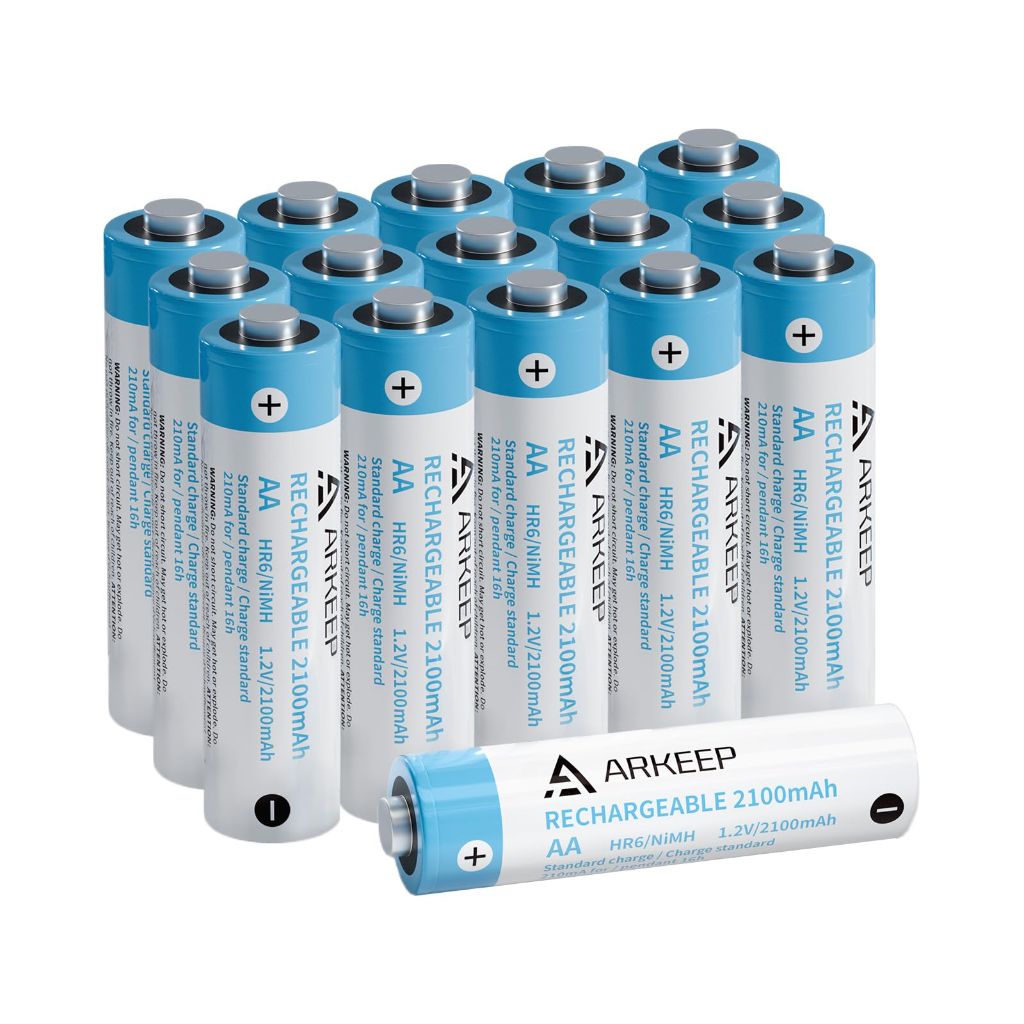 ARKEEP Rechargeable AA Batteries, 16-Pack