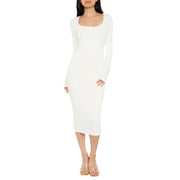 Forever 21 Women's Contour Sculpt Midi Dress Egret Large