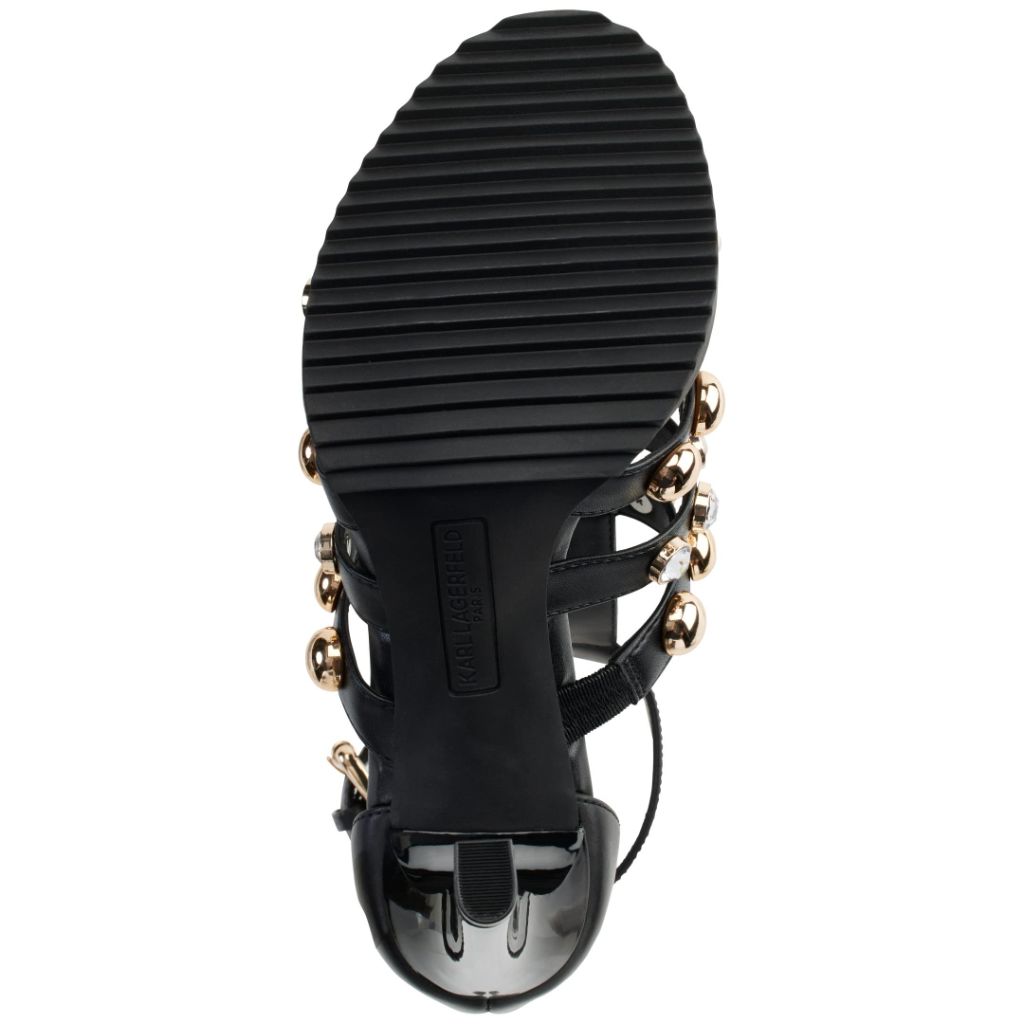SZ 6M, KARL LAGERFELD PARIS womens Shoe BREXTON - T STRAP SA | BLACK