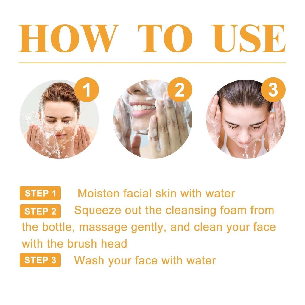 MULPG 2-Pack Turmeric Foaming Face Wash with Brush (3.38 Fl Oz Each)