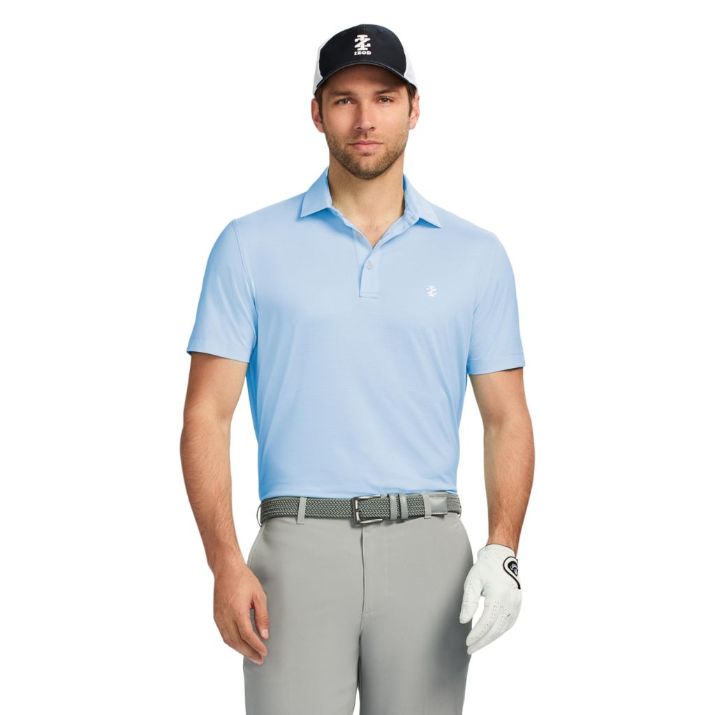 Izod Men's Swingflex Performance Mesh Polo, Placid Blue, SZ L