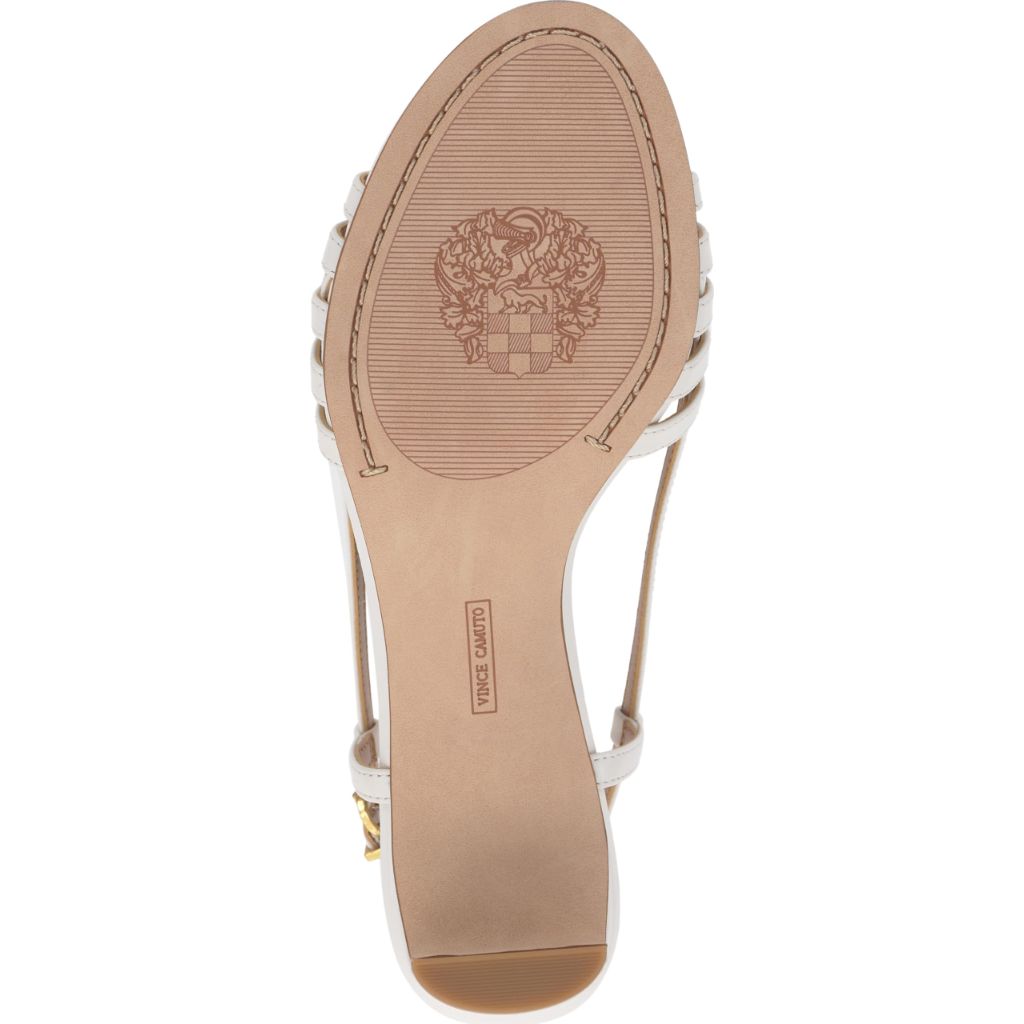 Vince Camuto Women's Layton Strappy Kitten Heel Sandal, Bianco - size 7.5