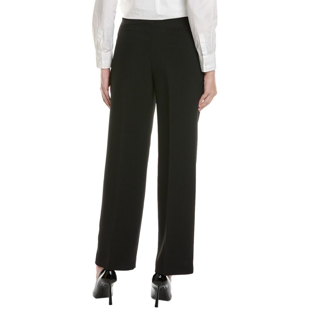 Kenneth Cole Sportswear Women's Fly Front Pleat Crisscross Faux Double-Breasted Waistband Pants - Black