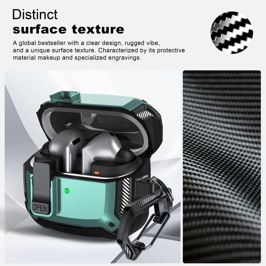 RFUNGUANGO Compatible with Samsung Galaxy Buds 3 Pro Case(2024)  Green