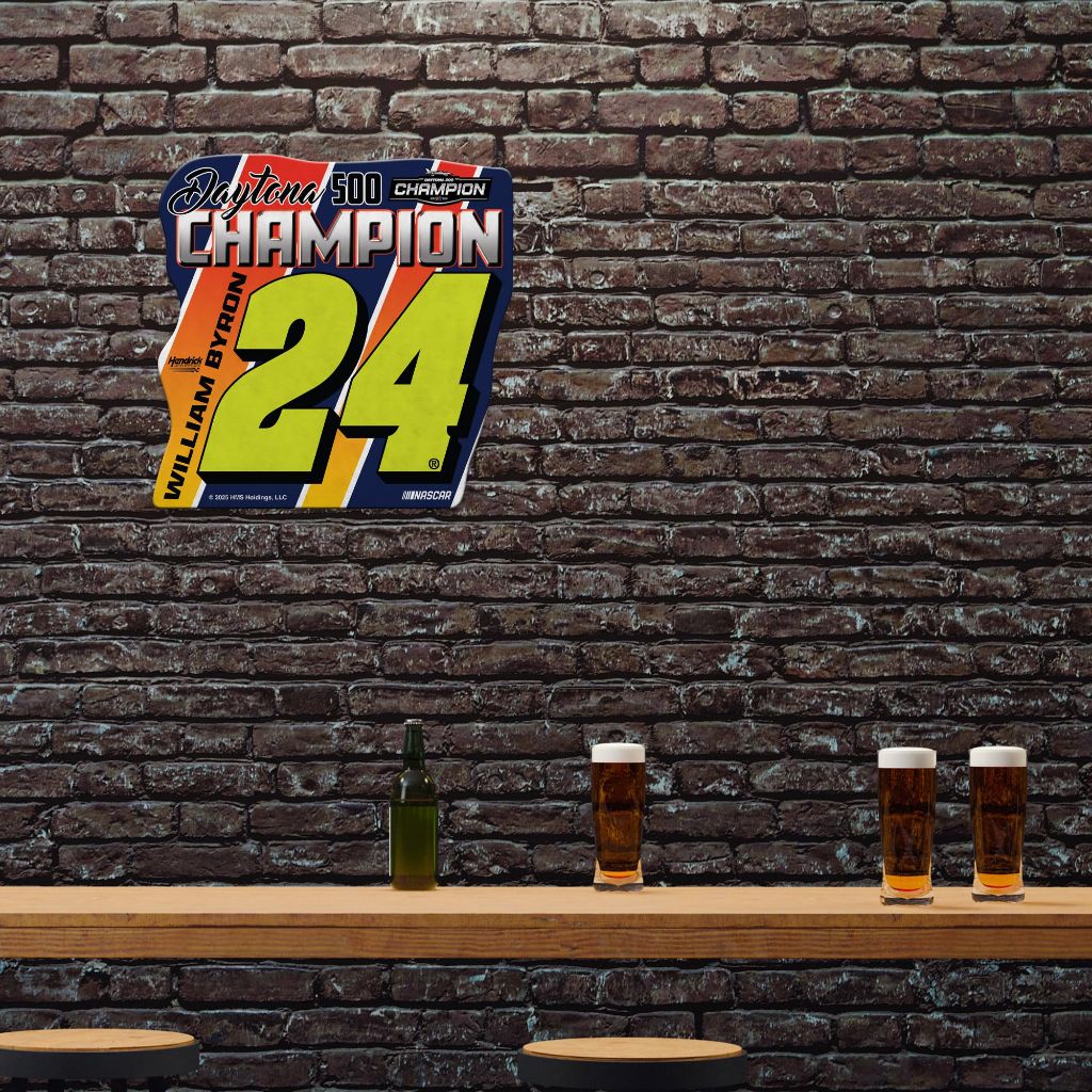 Rico Industries NASCAR Racing 2025 Daytona 500 Champion Shape Cut Pennant - Home and Living Room Décor - Soft Felt EZ to Hang