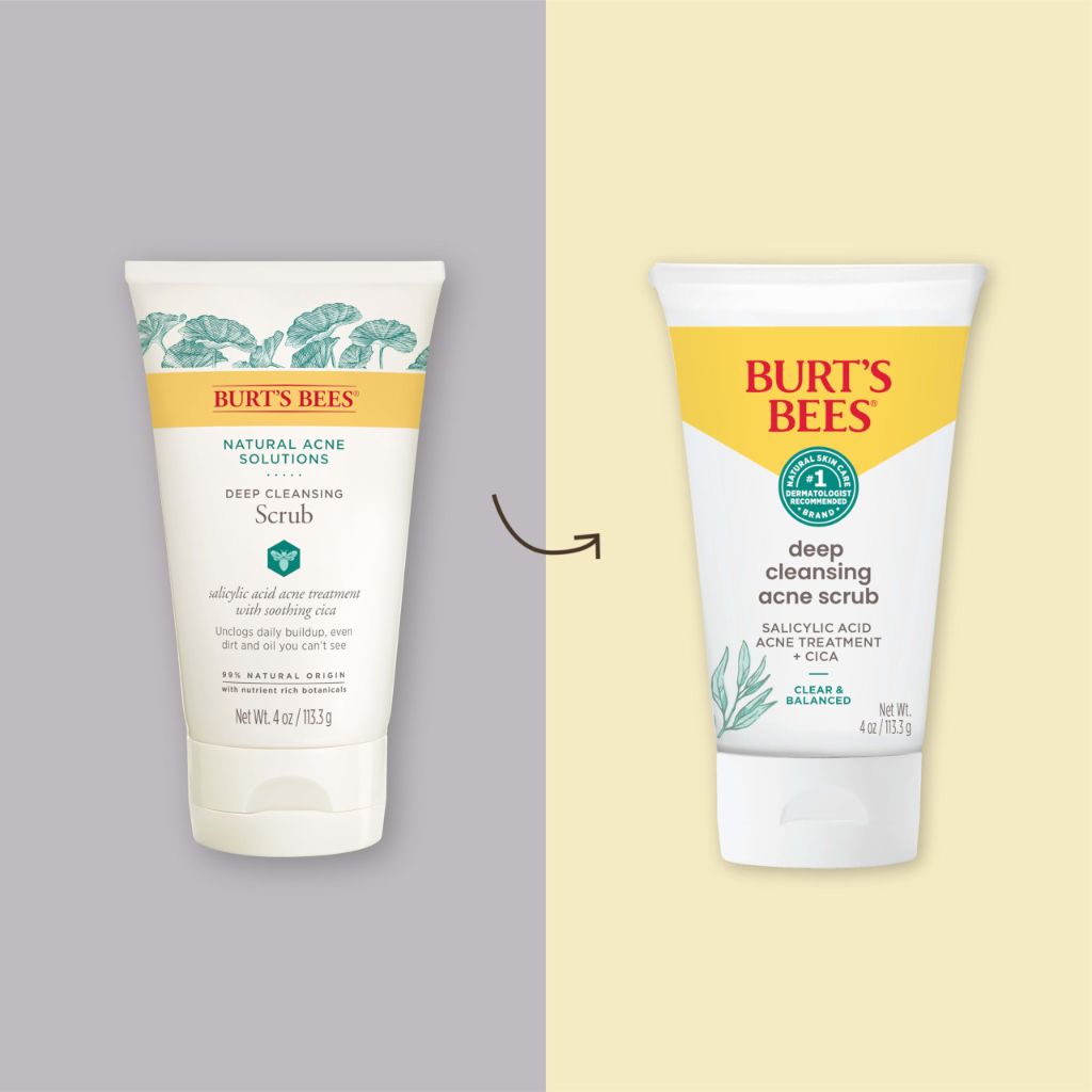 Burt’s Bees Deep Cleansing Acne Scrub Salicylic Acid Acne Treatment with Cica - 4oz (2 Pack)