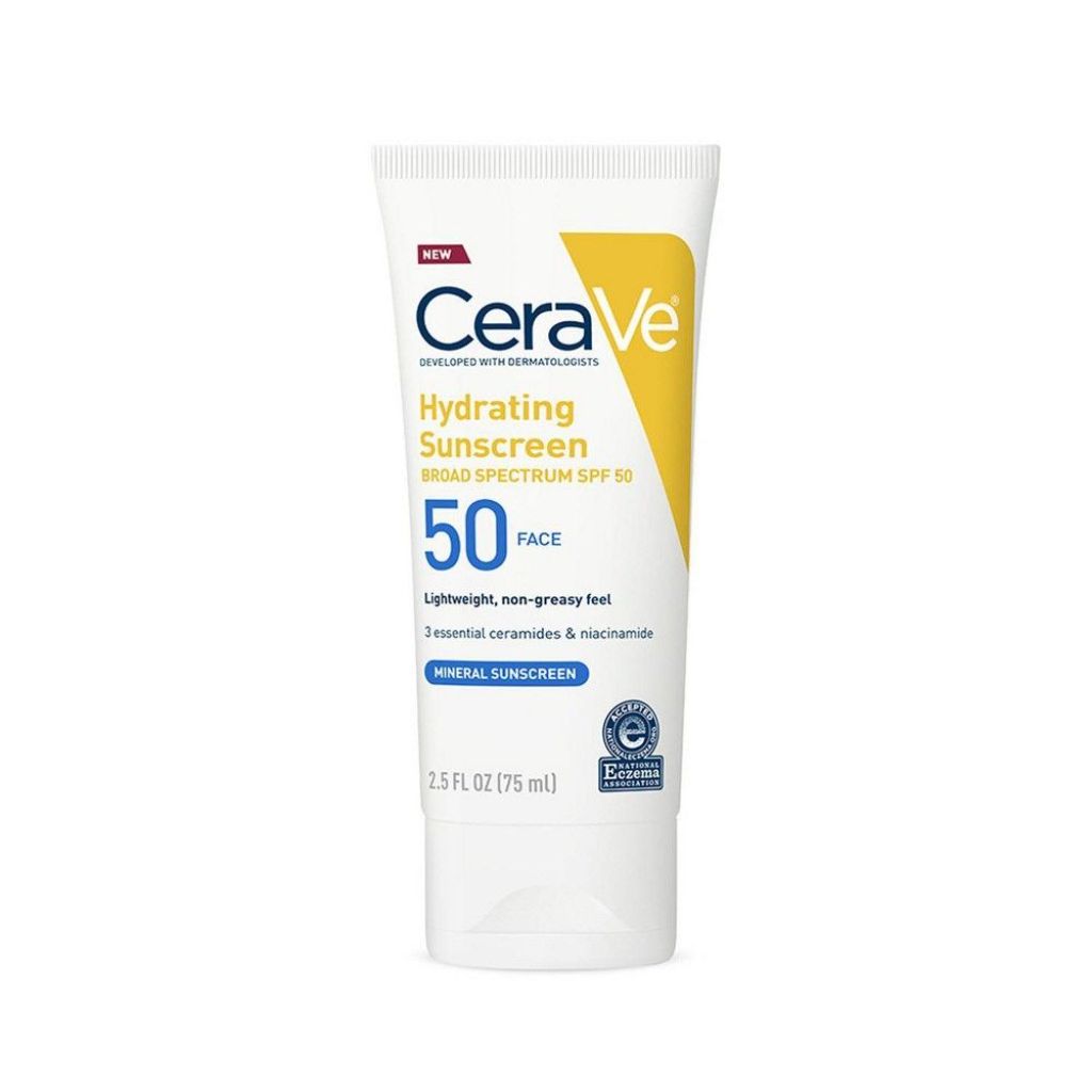 CeraVe Hydrating 100% Mineral Sunscreen for Face SPF 50 - 2.5 fl. oz.