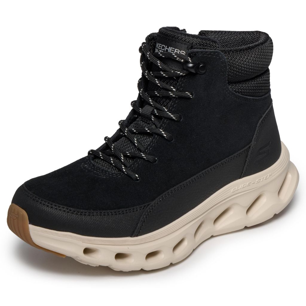 Skechers Womens On-The-Go Go Walk Glide Step 2.0 - Wildwood Boot, Black/Natural, 6