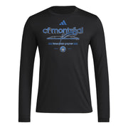 Adidas Mens CF Montreal Pre-Game Long Sleeve Soccer T-Shirt,Black/Fc Montreal,Small