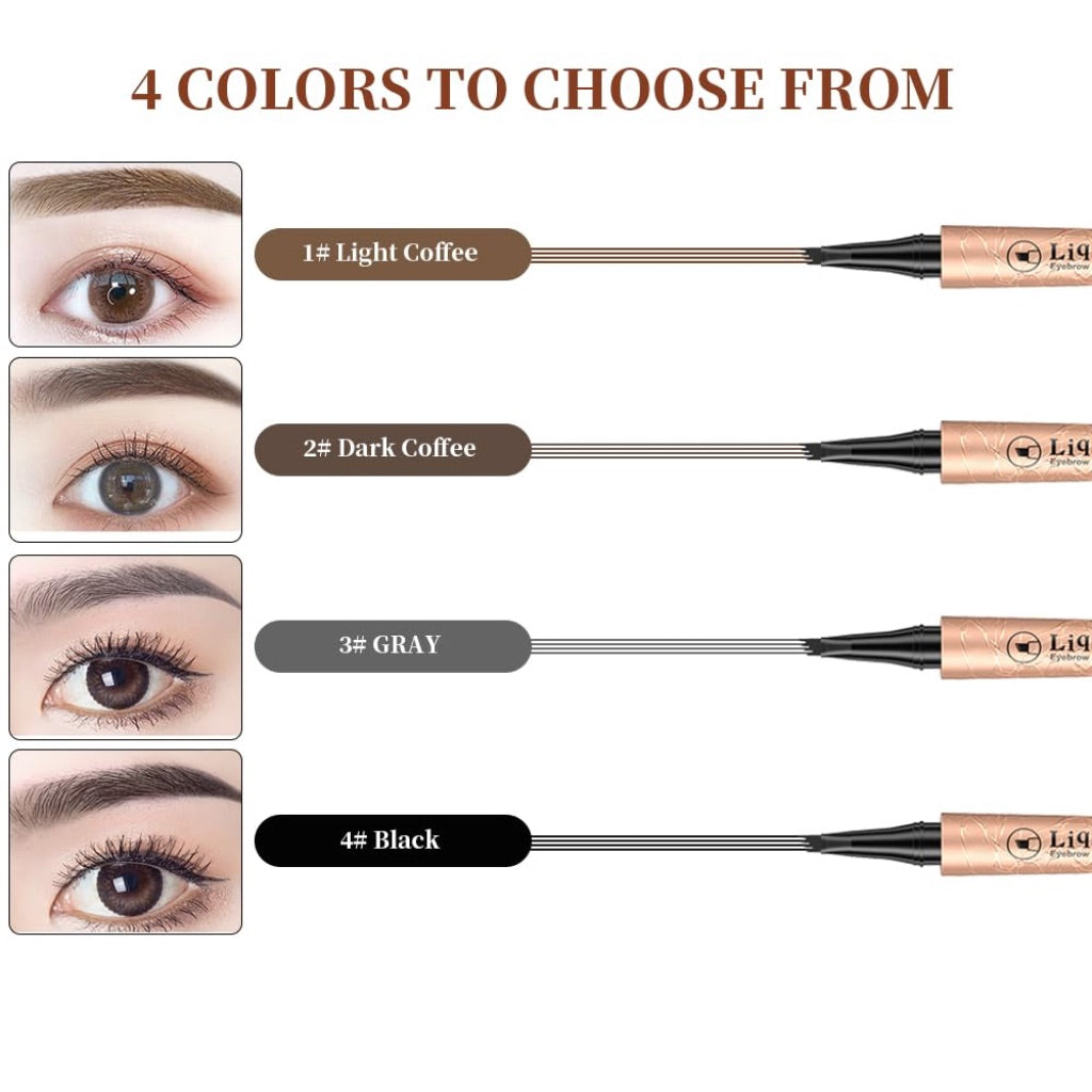 3D Waterproof Microblading Eyebrow Tattoo Pencil with 4 Fork Tip (Black)