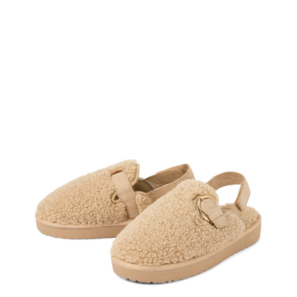 The Children's Place,Girls Comfy Slip On Clog with Backstrap, Faux Fur Lined,Brown,1