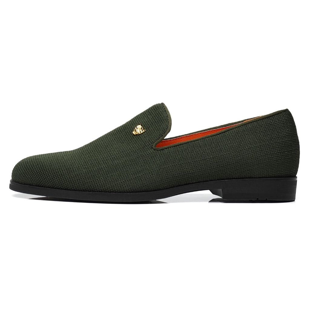 FOEVTRUE Mens Dress Loafers Stylish Flying Woven Party Wedding Shoes Olive US 10